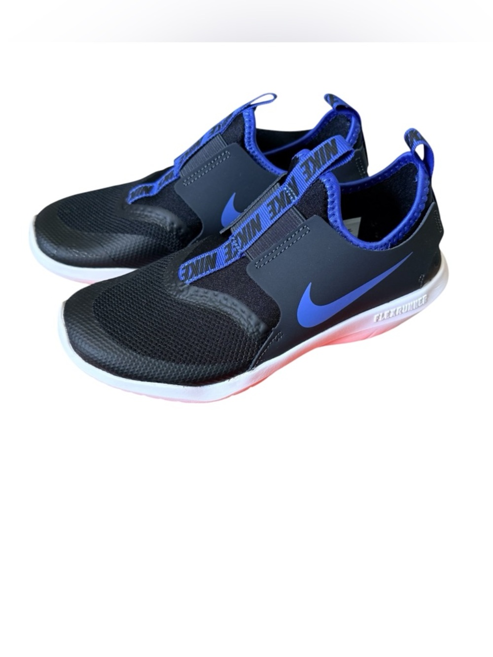 NWB Nike Flex Runner Black/Game Royal/Dark Smoke Grey/White Size 2.5Y - Picture 2 of 10